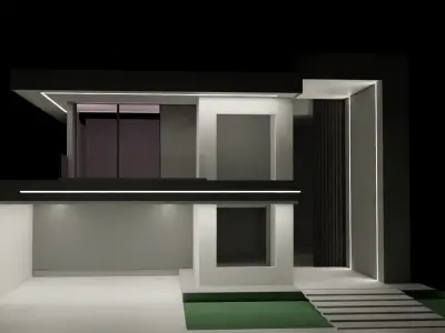 cozy house in high-tech style 3D model