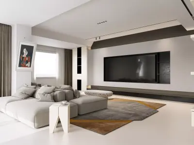 Light colored modern home design 3D model