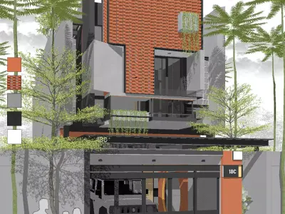 3D Model Modern Minimalist House Contemporary Style 3D model