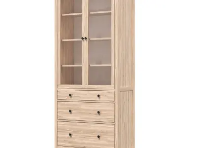 IKEA - HEMNES Cabinet with glass door and 3 drawers 3D model