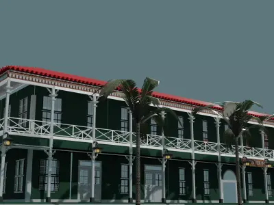 Classic Hawaian Building  the Frontier Inn Maui Hawaii 3D model