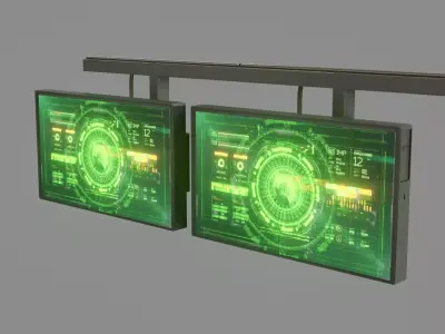 Sci-Fi Monitors - Low poly - Game Ready - PBR Low-poly 3D model