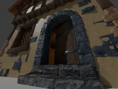 Medieval Stylized House  3D Game Asset with Full Interior 3D model