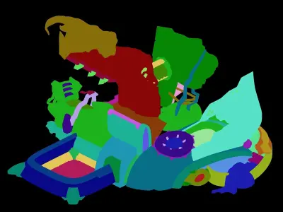 High temperature melting - object debris 01 3D model