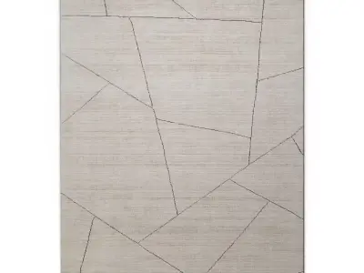 Teramo Performance Abstract Rug - Dark Taupe Area Rug 3D model