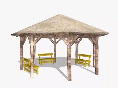 Gazebo wooden 3D model
