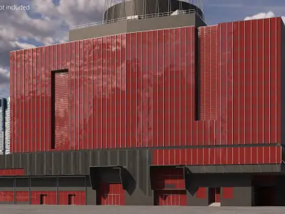  Skyscraper Observation Tower Urban Dark Red 