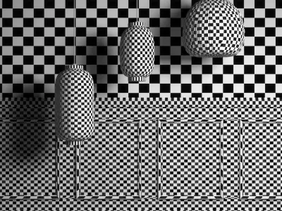 Set for interior with lamps Bloomingville 3D model