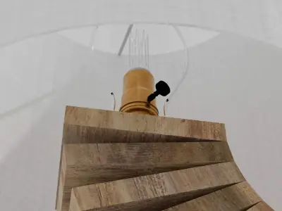 Expanded Wood Abstract Table Lamp Low-poly 3D model