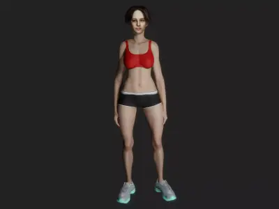 Athletic Beauty Realistic 3D Model of a Sporty Woman 3D model