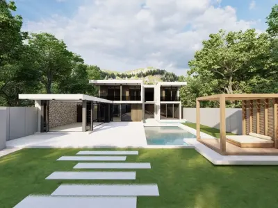 Casa Scene-villa-modern house 3D model 27