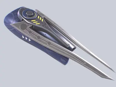 Scifi arm blade Low-poly 3D model