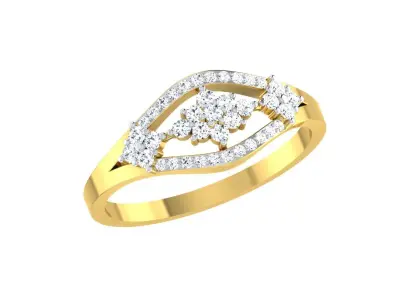 Solitaire Engagement Wedding Ring 3dm STL OBJ FBX Render Details 3D print model