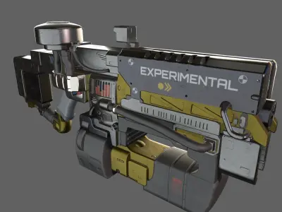 Sci-fi gun Low-poly 3D model