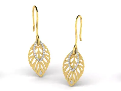 Diamond Earrings 3dm STL FBX OBJ Render Details 3D print model get