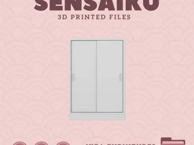 TONSTAD Cabinet with Sliding Doors Dollhouse - IKEA - 3D Print 3D print model