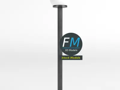 Round garden lamp 3D model