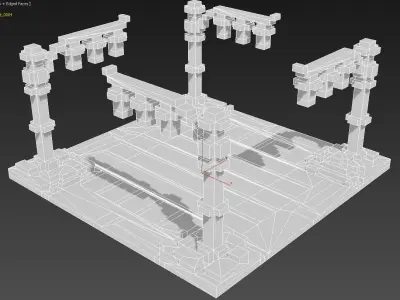 Xmas Road Voxel - 4 Low-poly 3D model