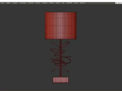 Brass Spiral Metal Table Lamp Liang and Eimil Medea Low-poly 3D model