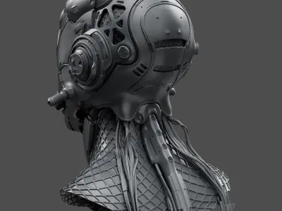 Realistic Cyberpunk Helmet 3D model