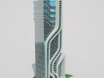 Futuristic Building 3D model buy