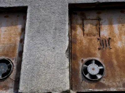 Facade with graffiti 3D model