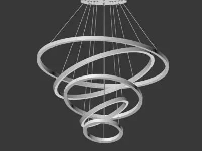 Multi Light Ring Led Pendant Light 3D model