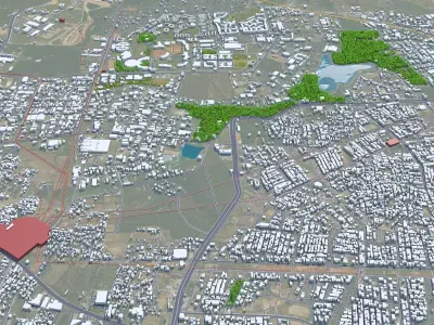 Mysore Karnataka India 25km AI Low-poly 3D model