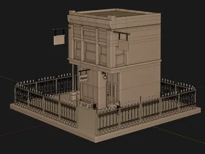 Police Station Low-poly 3D model
