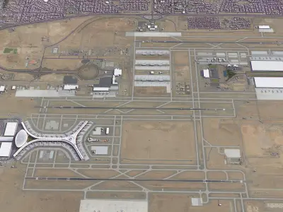 Jeddah - King Abdulaziz International Airport - JED Low-poly 3D model