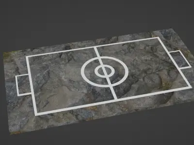 Pokemon stadium - rocks stadium Low-poly 3D model
