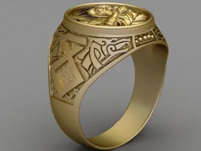Jesus Diamond Ring 3d Print Model  3D print model
