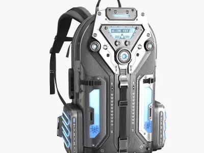 Sci Fi Bag White Low-poly 3D model