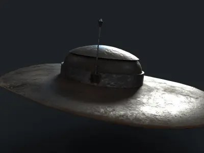 Sci-Fi Bounty Hunter Hat Low-poly 3D model