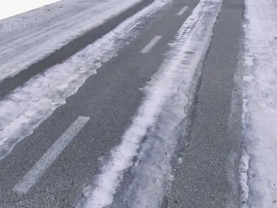 Snow Road BPR Texture Low-poly 3D model