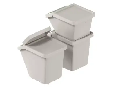 Ikea Sortera Recycling bins white 3D model