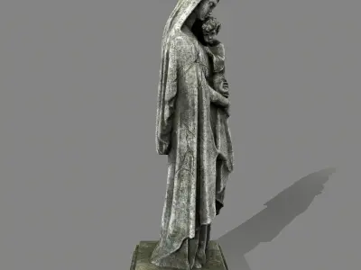 Woman  Statue Low-poly 3D model
