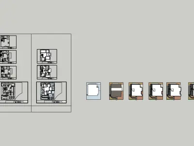 House with 2 floors and many elevations 3D model