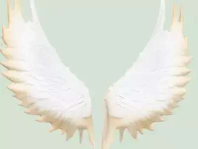 angles paired wings Low-poly 3D model