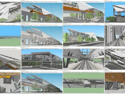 SKETCHUP collection architectural design of building 3D Model Pack