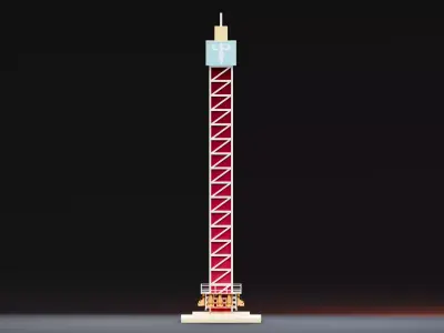 Amusement Park - Sky Hi Ride Low-poly 3D model