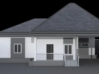 Bungalow roof of house 3D model