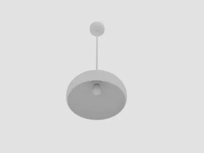 Rock Chromed Metal Ceiling Light 3D model