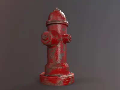 Fire Hydrant Low-poly 3D model