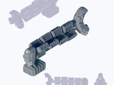 Space Freighter Helicial 3D print model