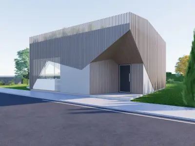 Family House 11 - Created with fully parametric Revit Families Low-poly 3D model