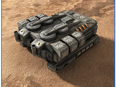 SciFi Army Harvester Low-poly 3D model