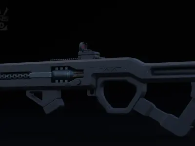 Sci-Fi Energy Gun Low-poly 3D model