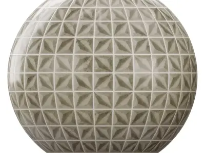 Beige Geometric Patterned Ceramic Tile Texture  Texture