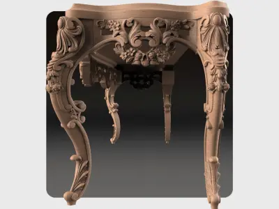 Carved tv table for CNC 01 3D model